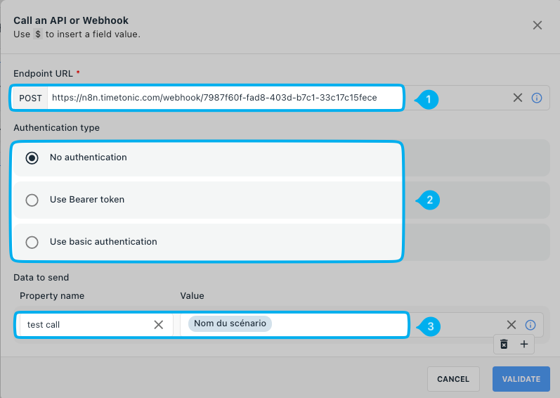 Configuration window