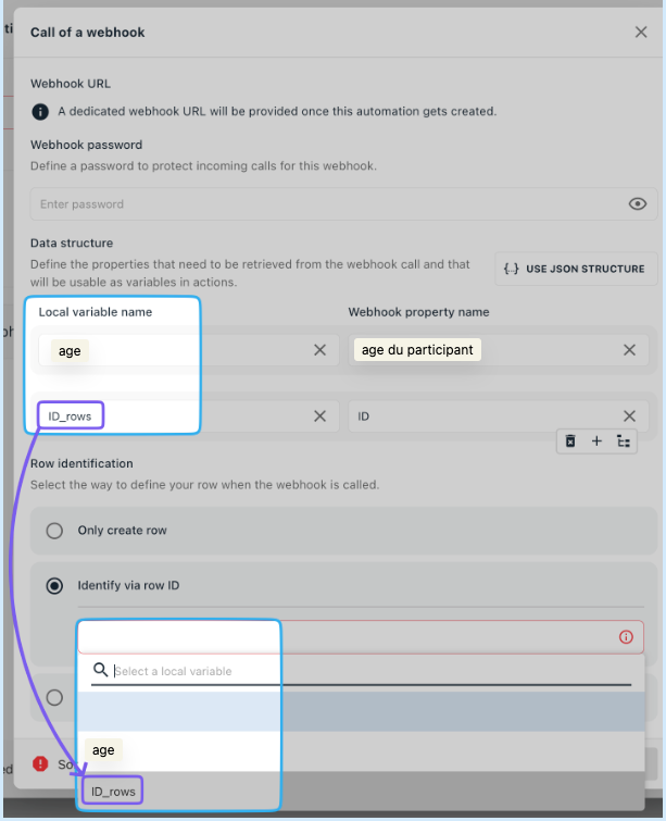 Option Identifier via ID