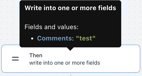 Action tooltip