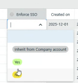 Message d'information sur l'option Enforce SSO