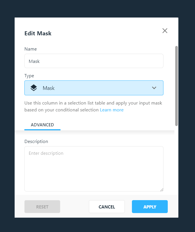 Creating a Mask column type